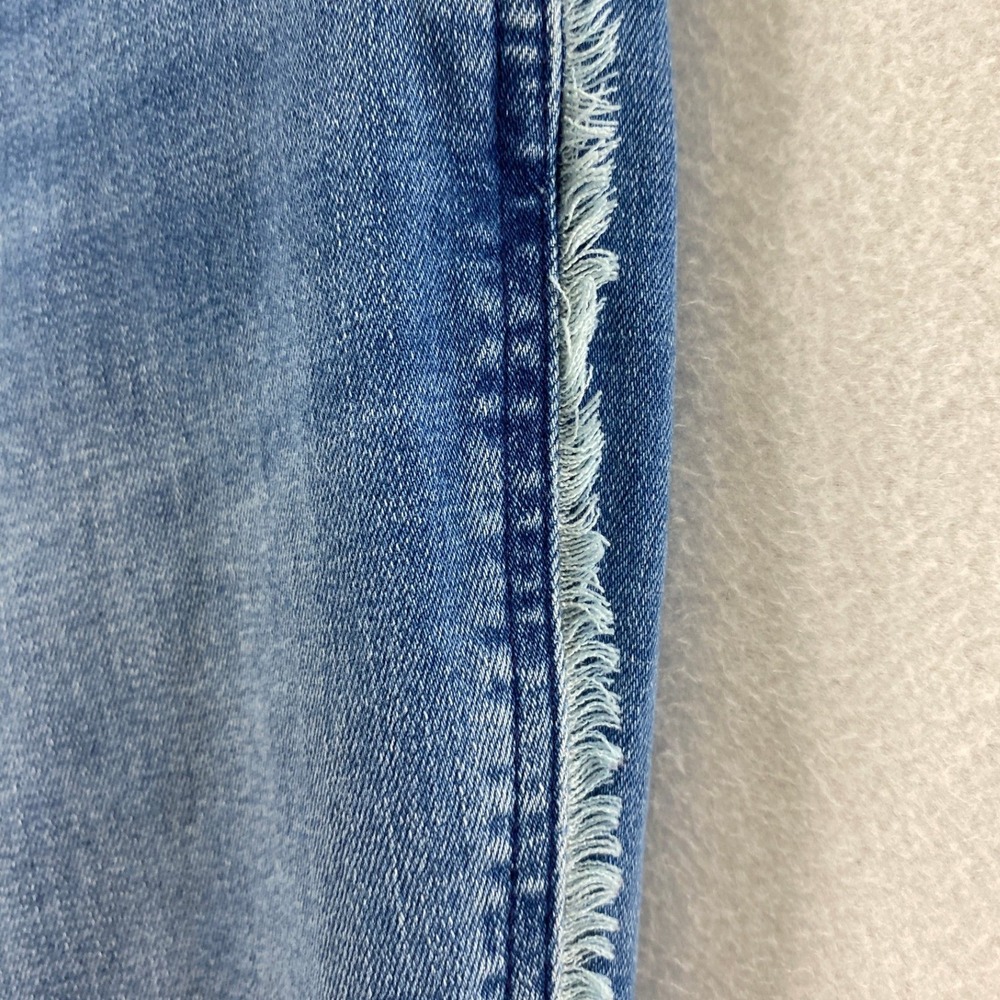J.Jill‎ Denim High Rise Cropped Jeans Womens 6P Blue Fringe Side Stripe Pockets - Picture 2 of 13